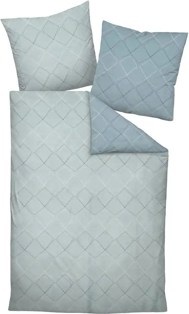 Janine Mako-Satin-Wende Bettwäsche  Rauten ¦ blau ¦ Maße (cm): B: 155 Bettwaren > Bettwäsche > Bettwäsche ganzjährig - H...