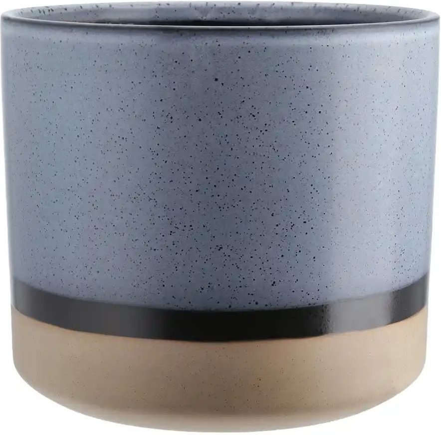 Übertopf ¦ blau ¦ Steingut ¦ Maße (cm): H: 19,3 Ø: 22 Accessoires > Dekoartikel - Höffner