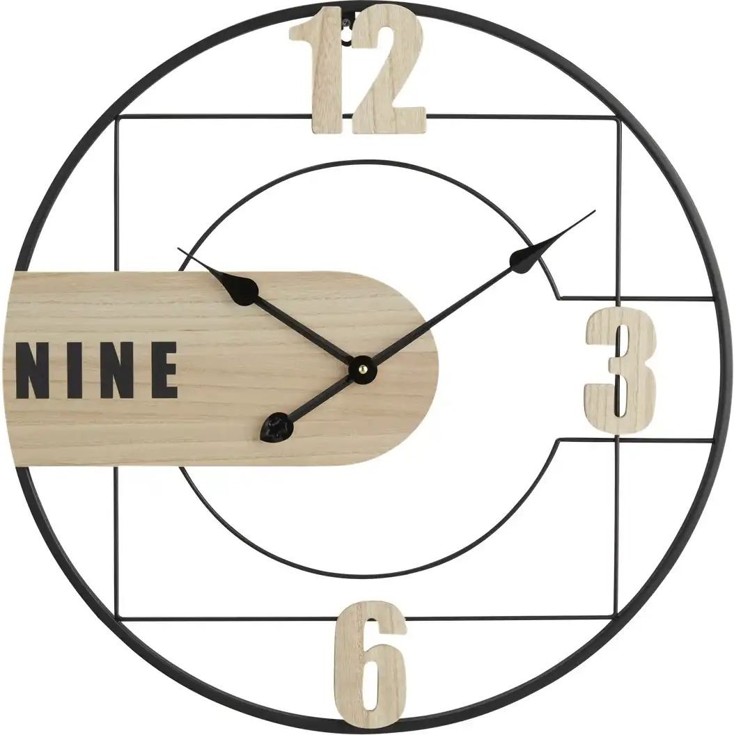 Wanduhr ¦ schwarz ¦ Metall,MDF ¦ Maße (cm): B: 60 H: 60 T: 4.5 Accessoires > Uhren & Wetterstationen - Höffner