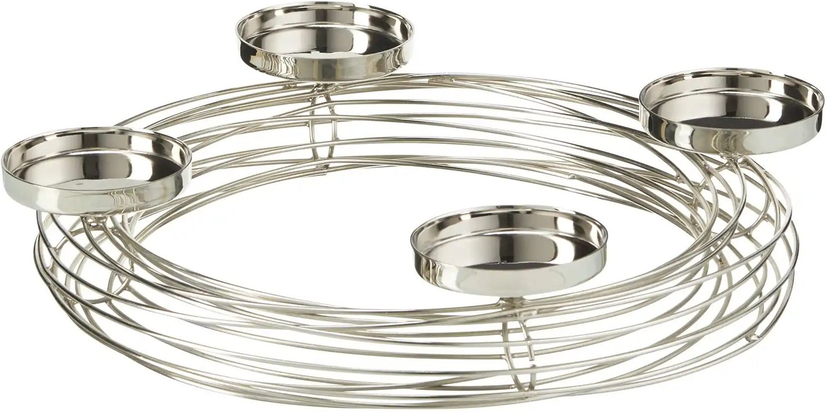 HOME STORY 4er Kerzenhalter ¦ silber ¦ Eisen ¦ Maße (cm): H: 7,5 Ø: 36 Weihnachten - Höffner