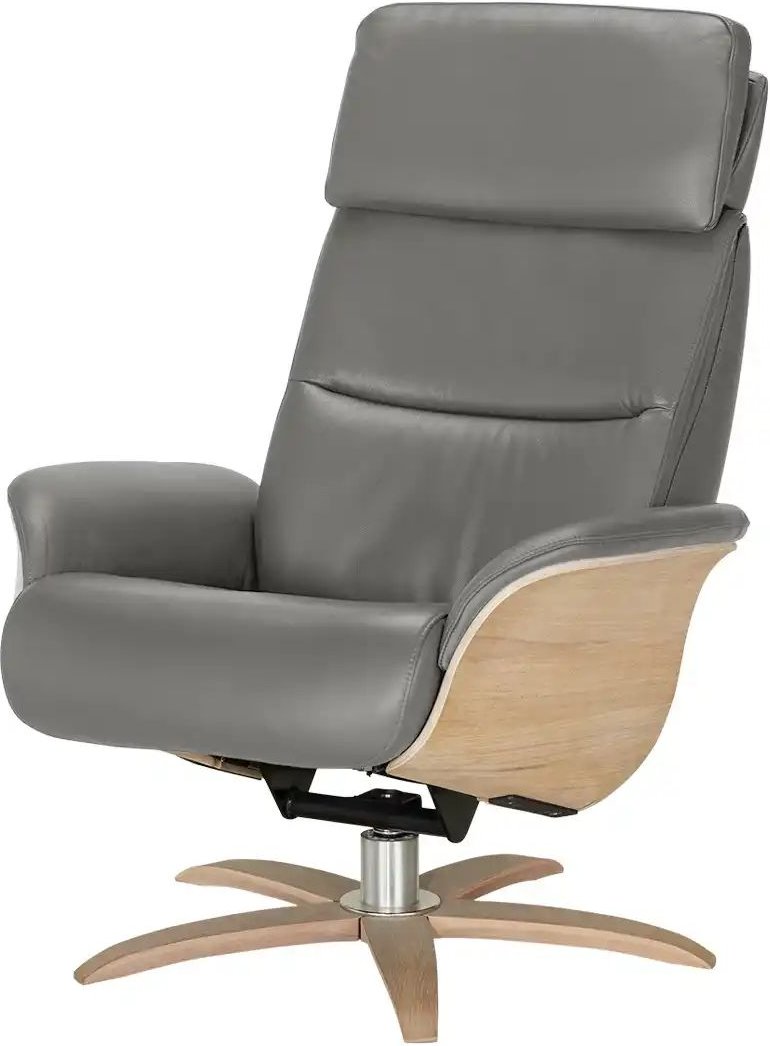 Thumbnail - Nils Olsen Relaxsessel Leder mit Relaxfunktion Balance ¦ grau ¦ Maße (cm): B: 80 H: 112 T: 121.0 Polstermöbel > Sessel >...