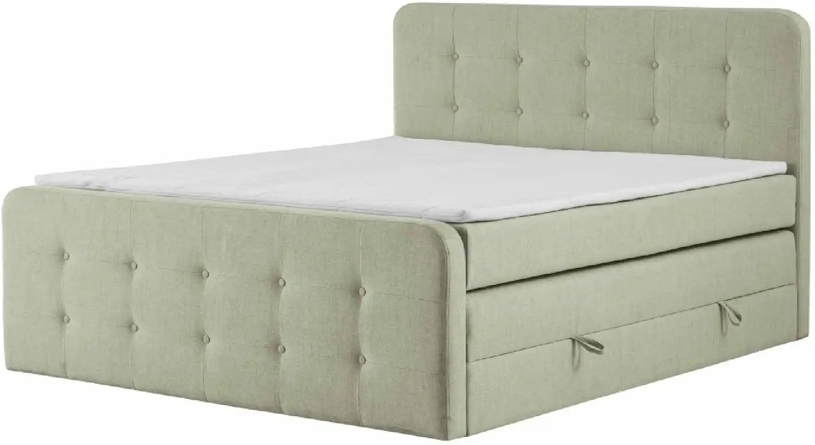 Boxspringbett mit Bettkasten Neapel ¦ grün ¦ Maße (cm): B: 200 H: 121 Betten > Boxspringbetten - Höffner