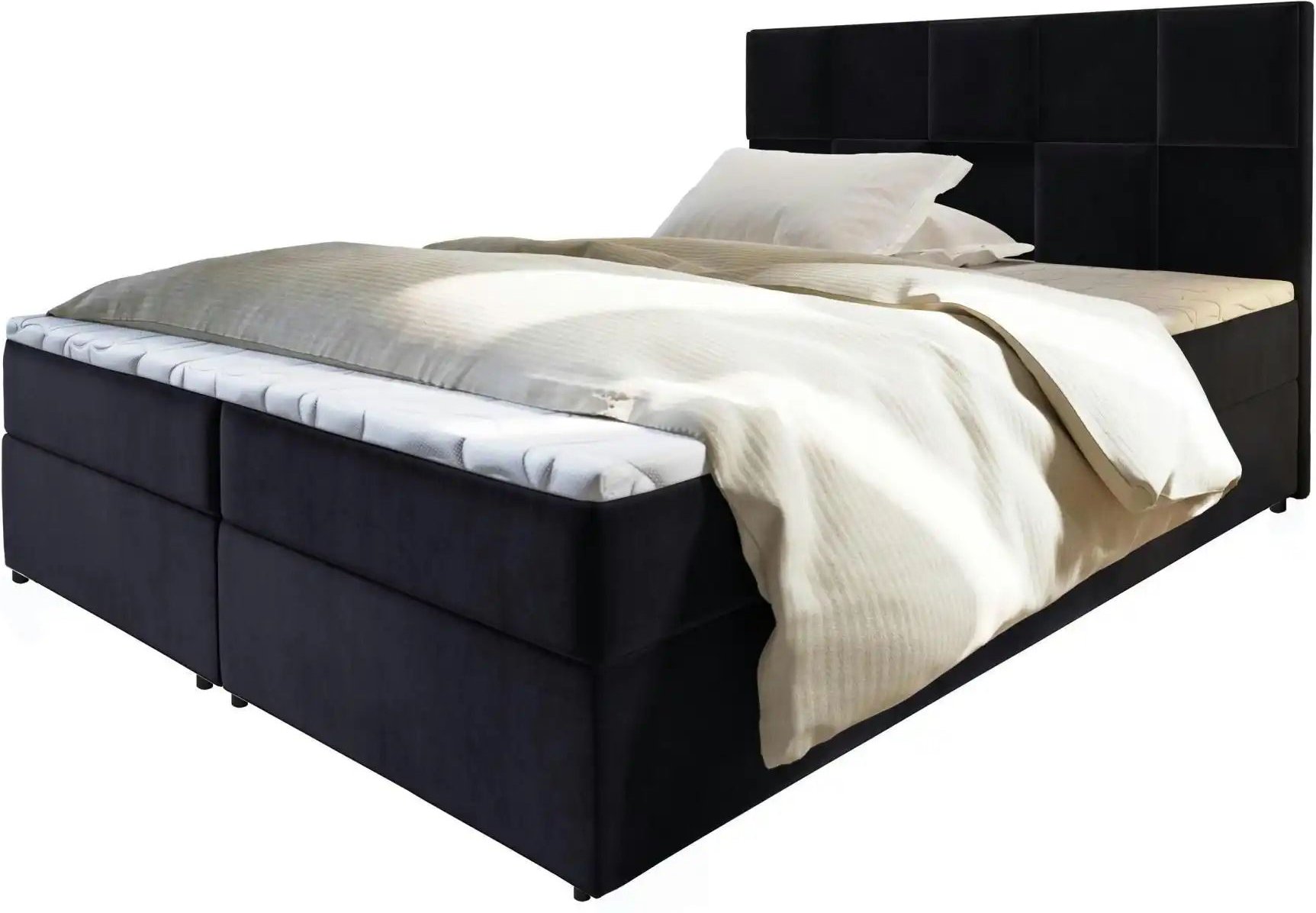 MASSENO Boxbett mit Bettkasten Prata ¦ schwarz ¦ Maße (cm): B: 180 H: 98 Betten > Polsterbetten - Höffner