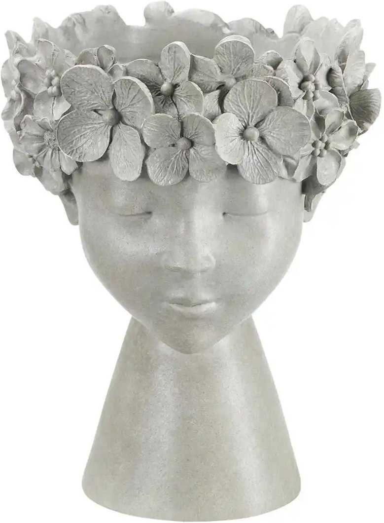 HOME STORY Übertopf Woman ¦ grau ¦ Steinzeug ¦ Maße (cm): H: 23 Ø: 20 Accessoires > Dekoartikel - Höffner