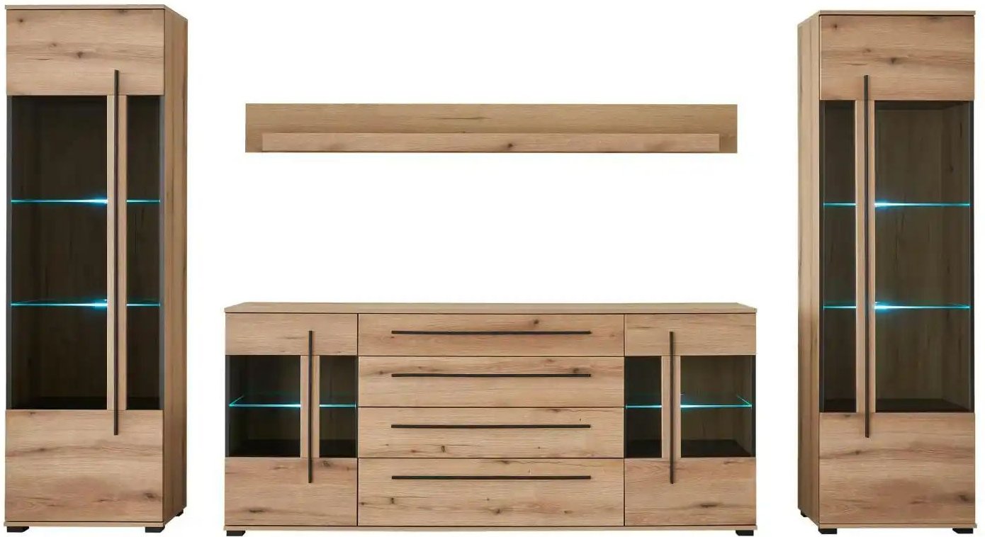 Wohnwand Cantara ¦ braun ¦ Maße (cm): B: 240 H: 320 T: 42.0 Kommoden & Sideboards > Wohnwände - Höffner
