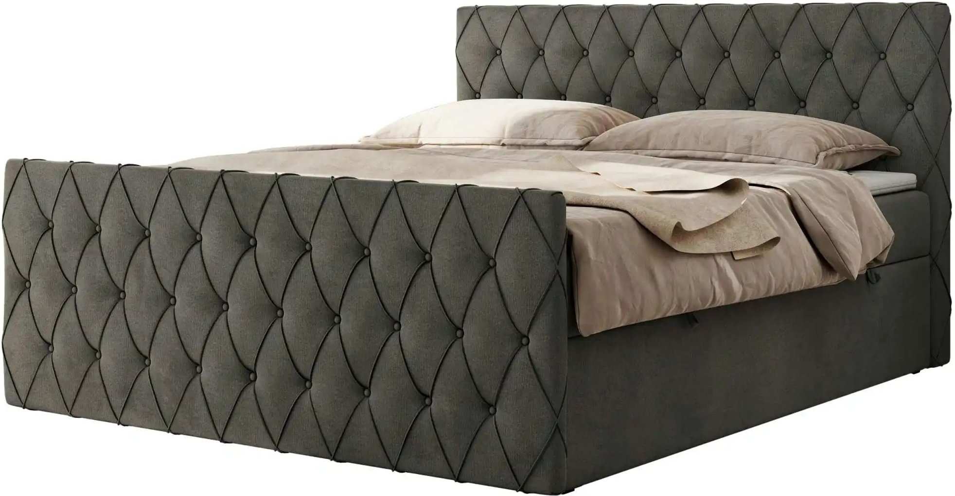 Thumbnail - Boxbett mit Bettkasten Miren Duo ¦ grau ¦ Maße (cm): B: 201 H: 110 Betten > Komfortbetten - Höffner