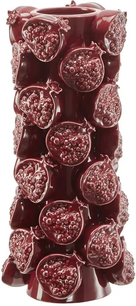 HOME STORY 3D Vase Granatapfel ¦ rot ¦ Dolomite ¦ Maße (cm): H: 30 Ø: 13 Weihnachten - Höffner