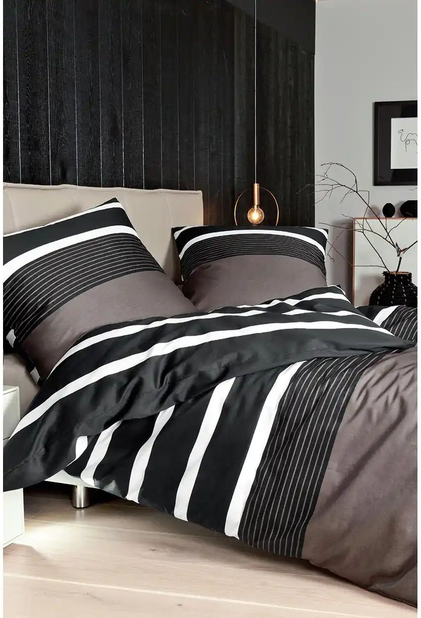 Janine Mako Satin Bettwäsche Streifen ¦ braun ¦ Maße (cm): B: 155 Bettwaren > Bettwäsche > Bettwäsche ganzjährig - Höff...