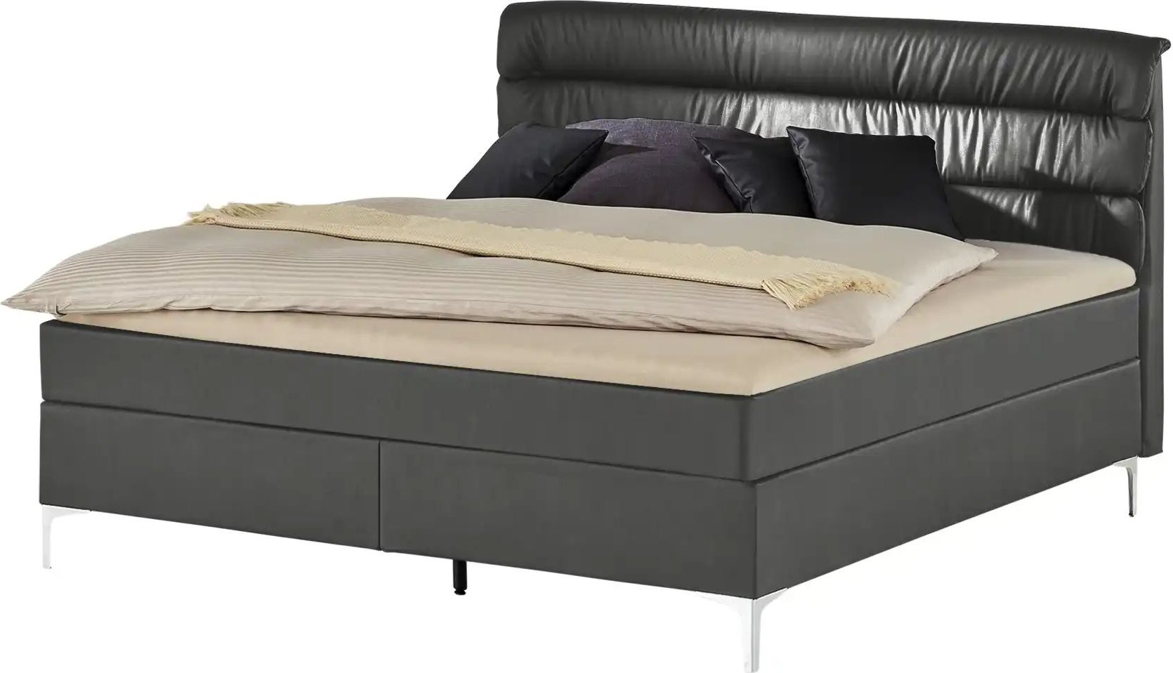 Boxspringbett Lina ¦ grau ¦ Maße (cm): B: 188 H: 122 Betten > Boxspringbetten - Höffner