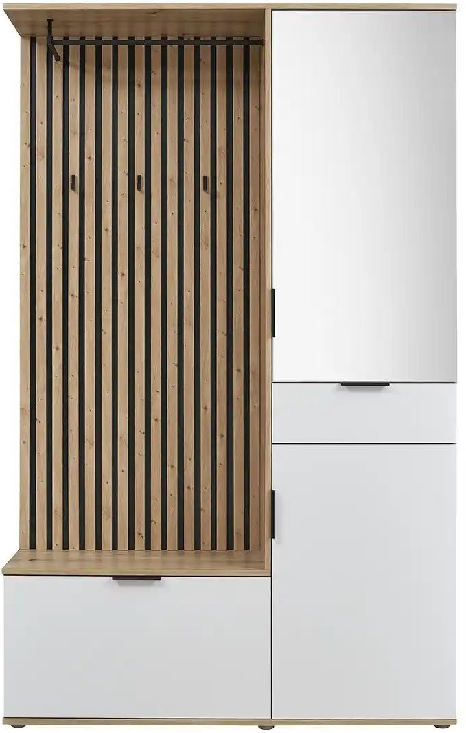 Kompaktgarderobe Rovereto ¦ weiß ¦ Maße (cm): B: 122 H: 195 T: 35.0 Garderoben & Kleiderstangen > Garderoben - Höffner