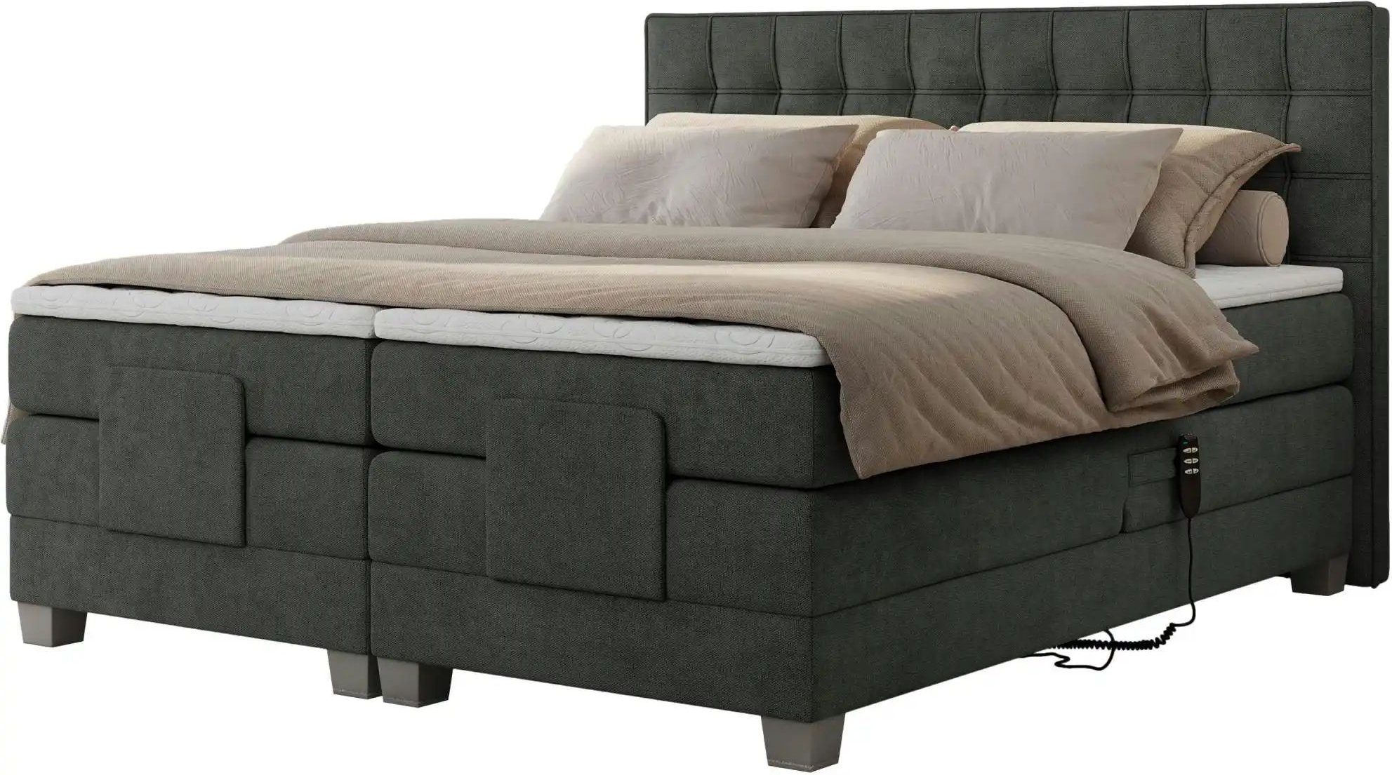Motor Boxspringbett mit Bettkasten Elektro ¦ grau ¦ Maße (cm): B: 188 H: 118 Betten > Boxspringbetten - Höffner