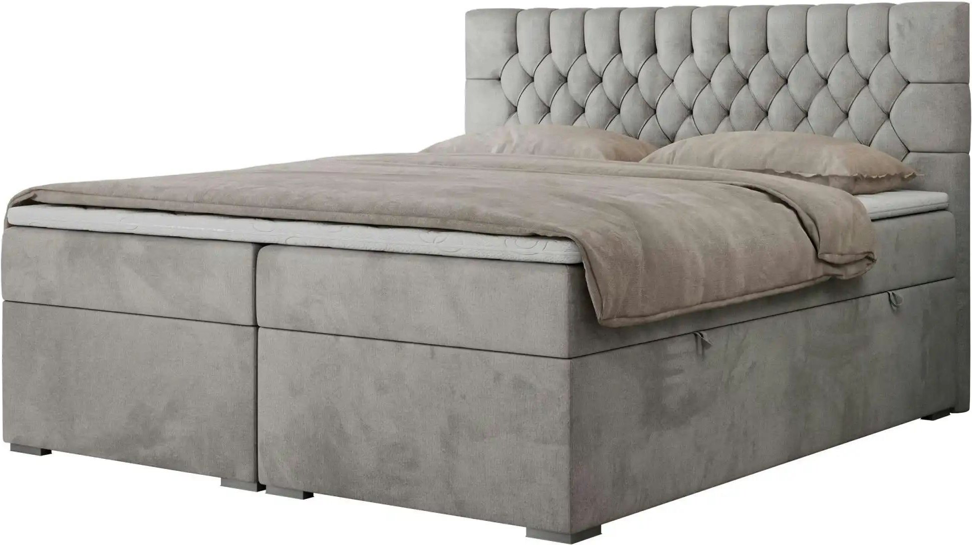 Boxbett mit Bettkasten Pera ¦ silber ¦ Maße (cm): B: 200 H: 125 Betten > Komfortbetten - Höffner