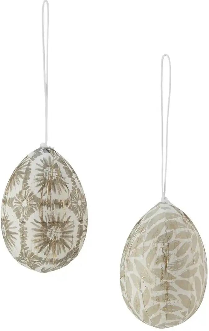 HOME STORY Ostereier Anhänger  2er Set   ¦ braun ¦ Kunststoff ¦ Maße (cm): H: 7  Ø: 5 Oster-Artikel - Höffner