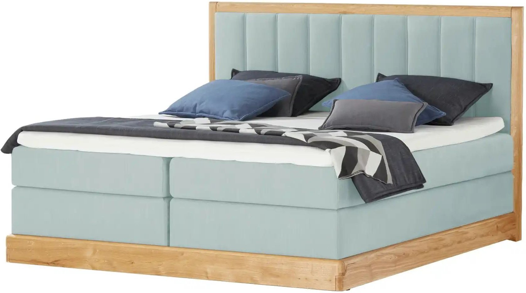 Switch Refresh Massivholz-Boxspringbett Alma ¦ grün ¦ Maße (cm): B: 172 H: 126 Betten > Boxspringbetten - Höffner