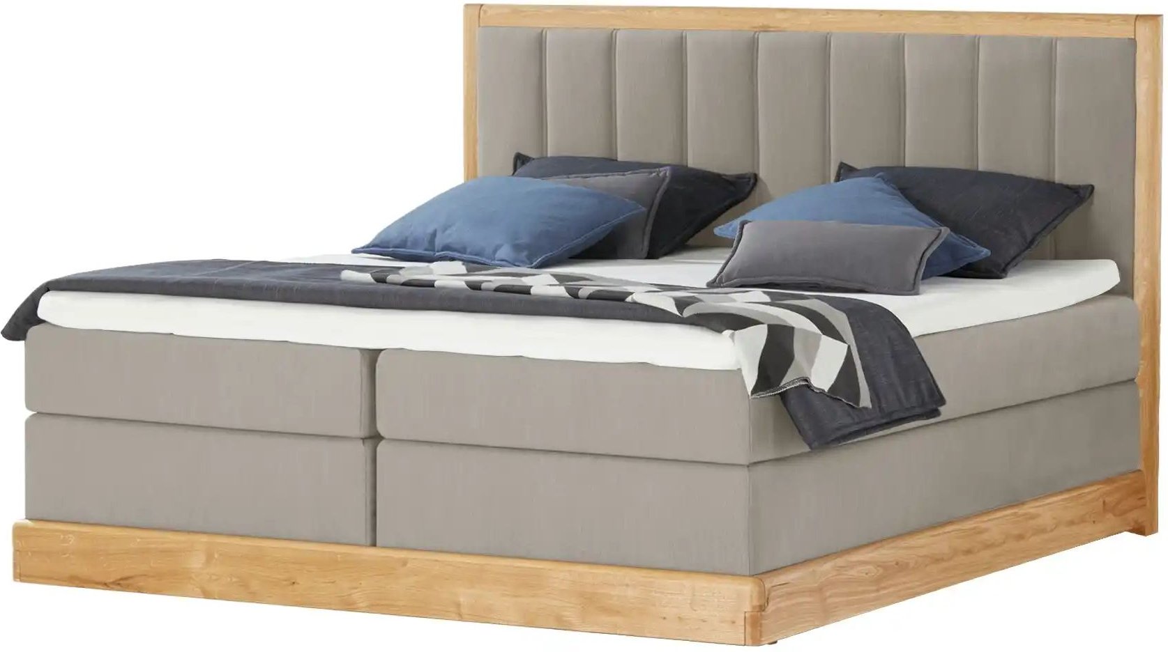 Switch Refresh Massivholz-Boxspringbett Alma ¦ grau ¦ Maße (cm): B: 152 H: 126 Betten > Boxspringbetten - Höffner