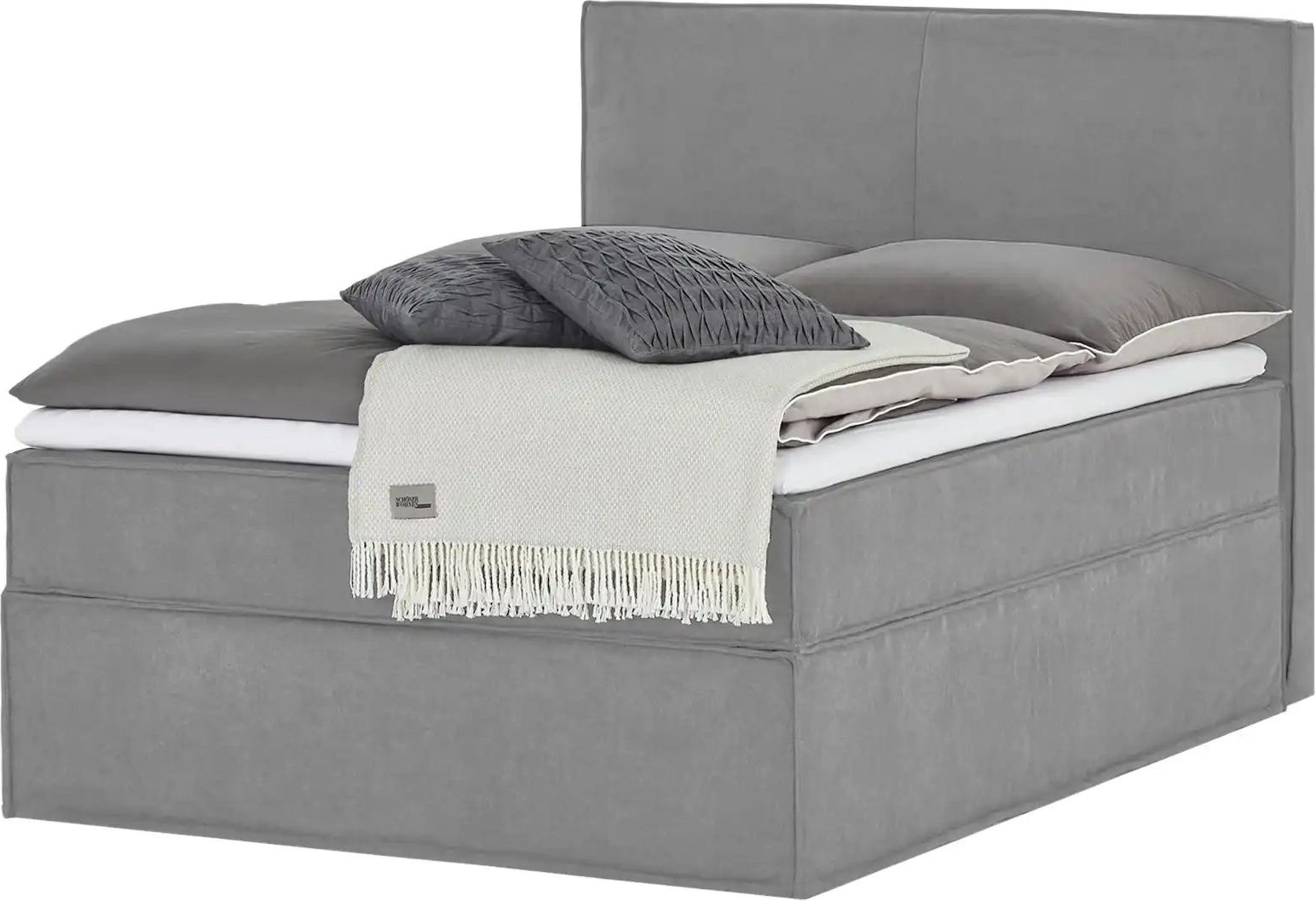 Boxi Boxspringbett 140 x 200 cm mit trendigem Keder Boxi Urban ¦ grau ¦ Maße (cm): B: 140 H: 125 Betten > Boxspringbette...