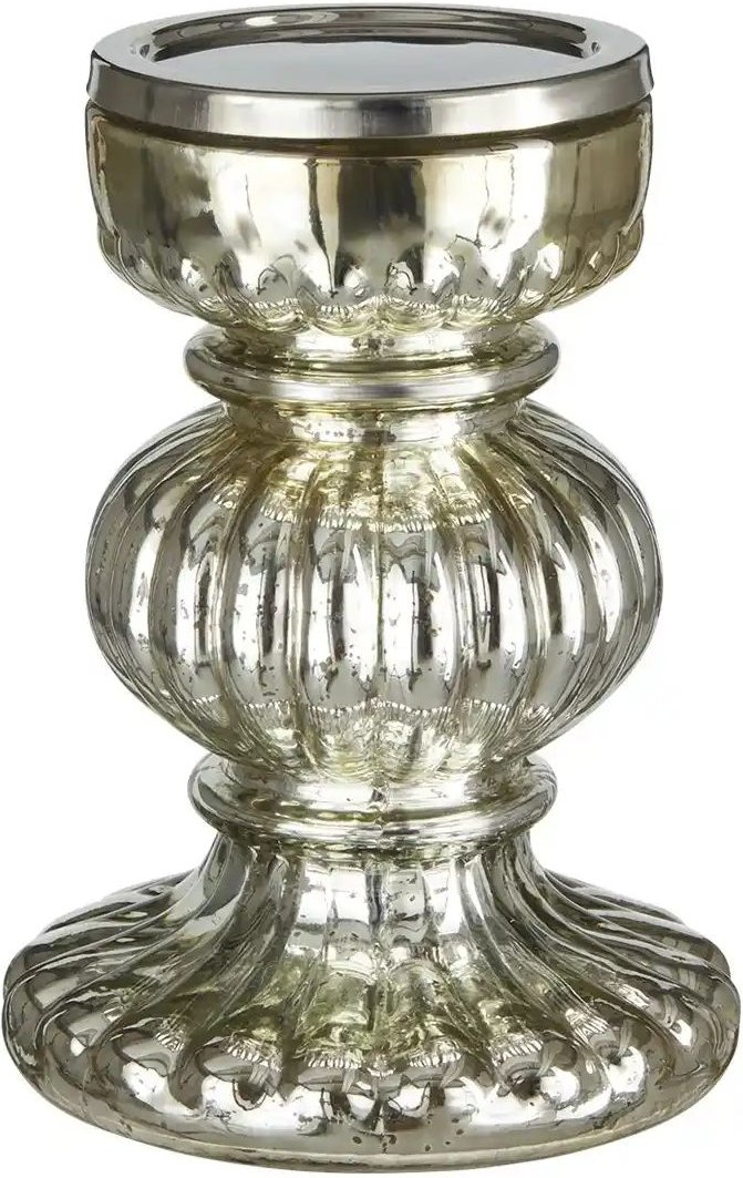 HOME STORY Kerzenständer ¦ silber ¦ Glas ¦ Maße (cm): H: 20 Ø: 14.5 Accessoires > Kerzen & Kerzenständer > Kerzenstän...