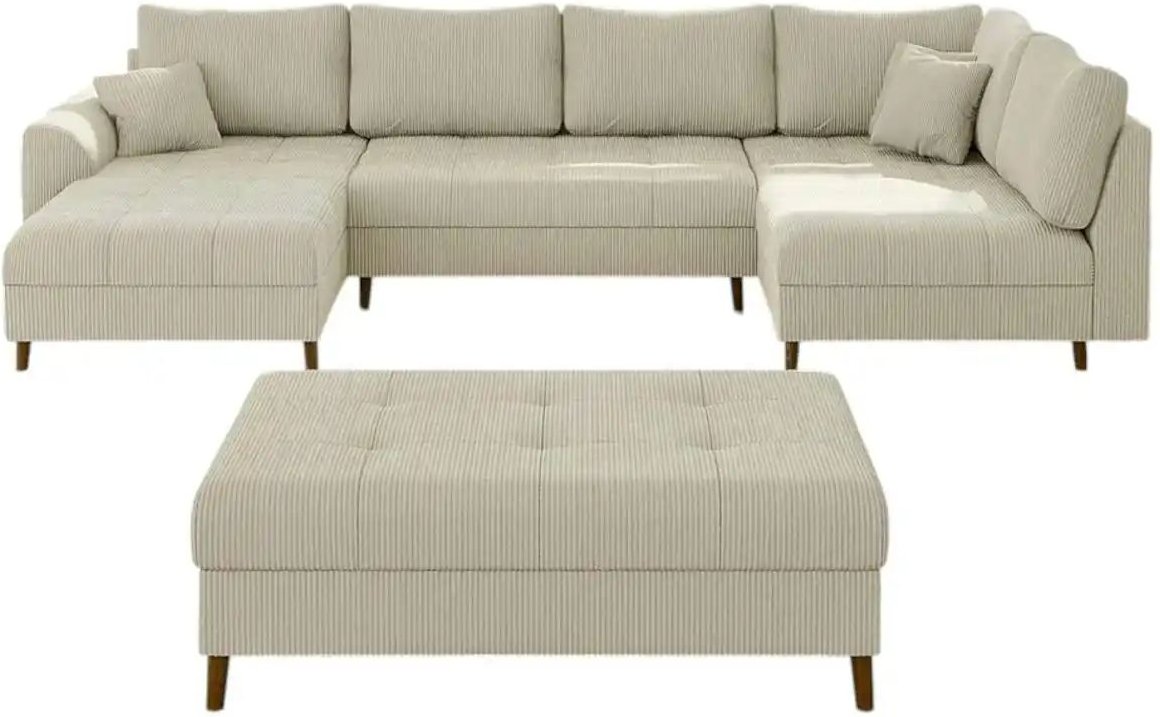 Thumbnail - S-STYLE Wohnlandschaft mit Hocker Maya ¦ beige ¦ Maße (cm): B: 310 H: 81 Polstermöbel > Sofas > Wohnlandschaften - Höff...