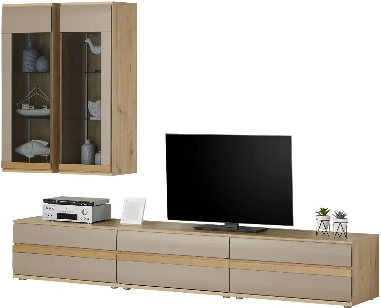 Thumbnail - Wohnkombination Binz ¦ grau ¦ Maße (cm): B: 270 H: 215 T: 53.0 Kommoden & Sideboards > Wohnwände - Höffner