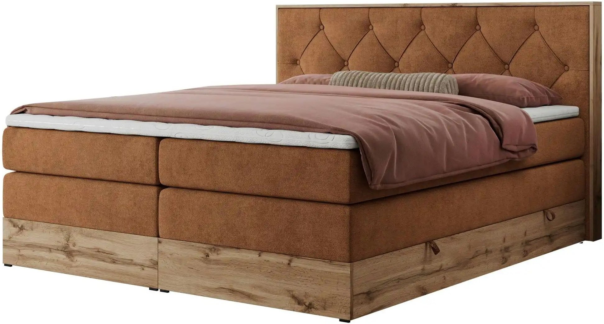 Boxspringbett mit Bettkasten Veneto King ¦ orange ¦ Maße (cm): B: 208 H: 115 Betten > Boxspringbetten - Höffner