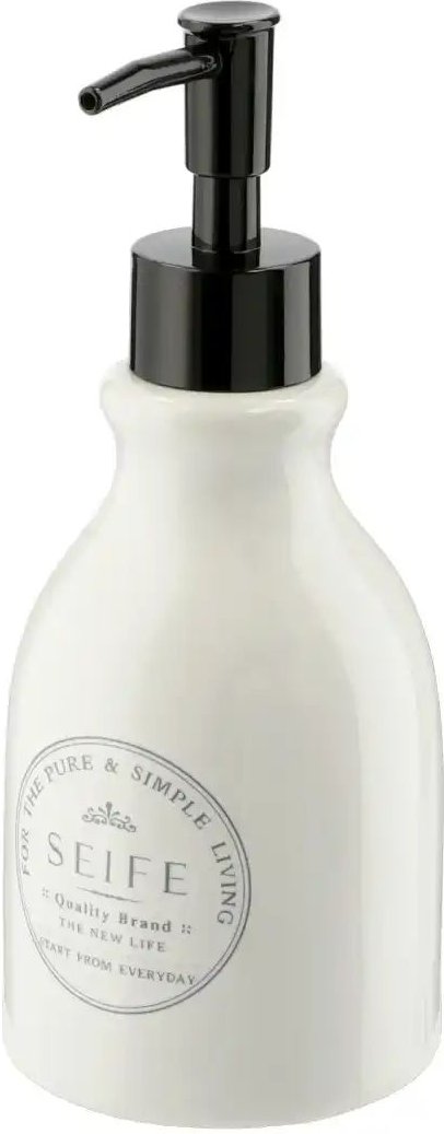 KHG Seifenspender ¦ weiß ¦ Keramik,Kunststoff ¦ Maße (cm): H: 19 Ø: 8 Badzubehör - Höffner