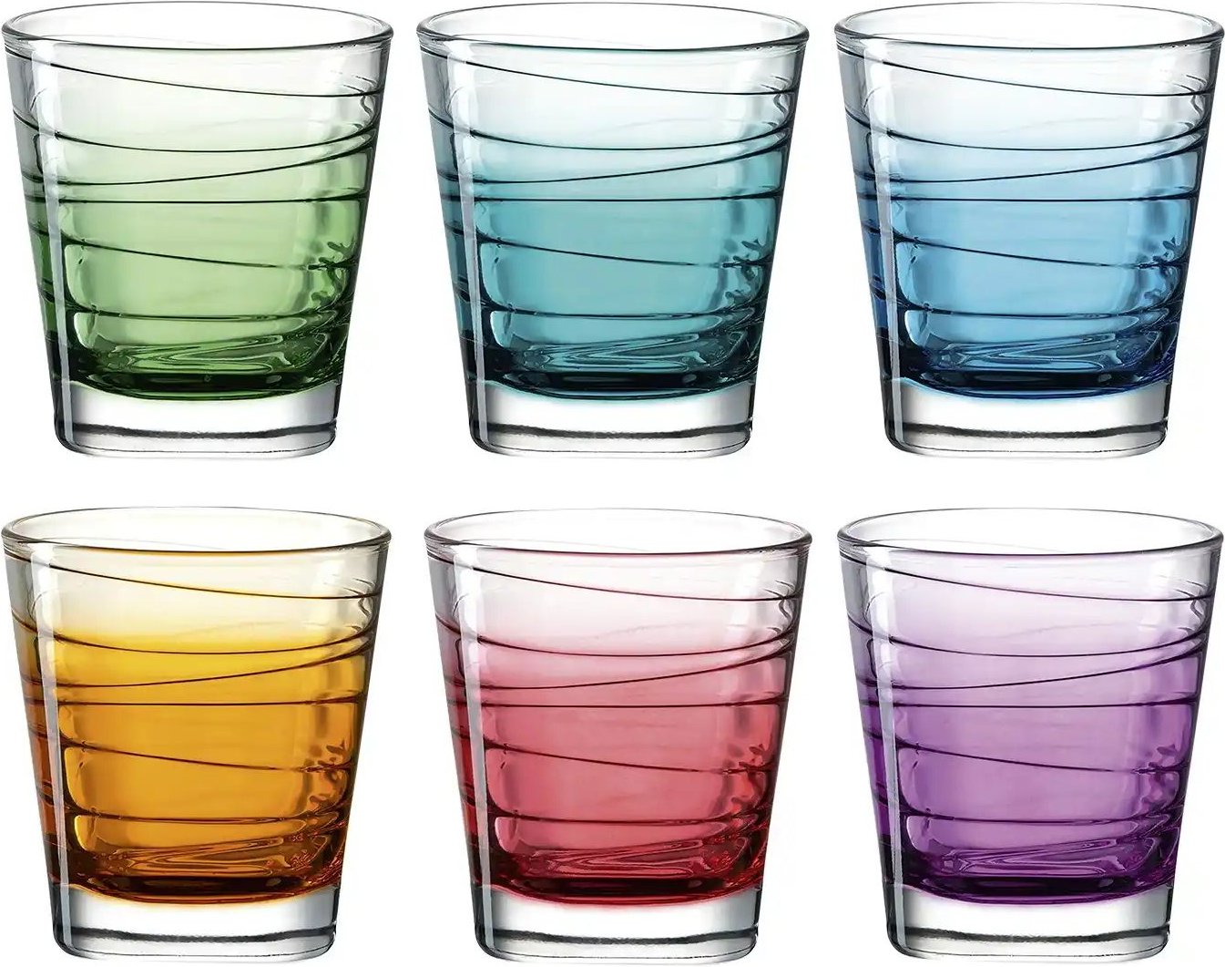 LEONARDO 6er-Gläserset Vario Struttura ¦ mehrfarbig ¦ Glas ¦ Maße (cm): B: 8,3 H: 9,8 Gläser & Karaffen - Höffner