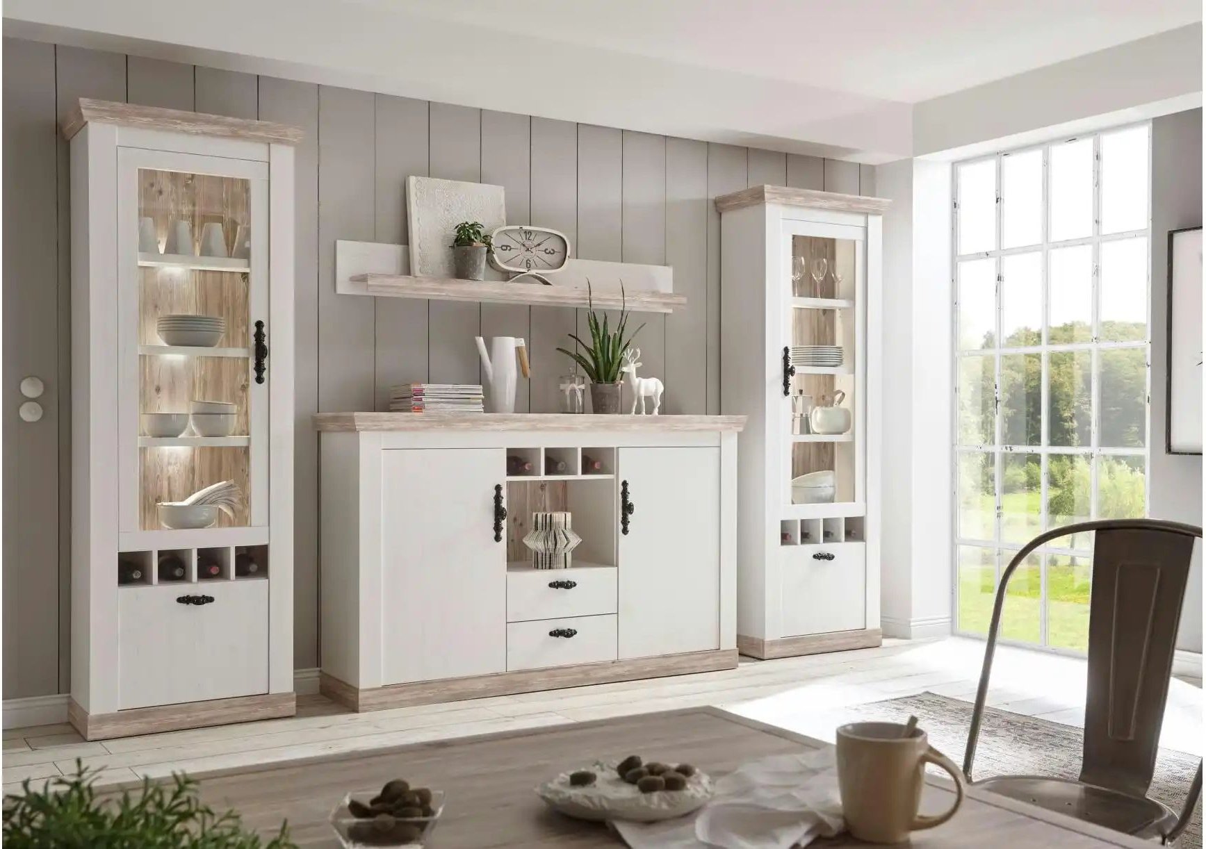 Wohnwand Roble ¦ weiß ¦ Maße (cm): B: 330 H: 44 T: 201.0 Kommoden & Sideboards > Wohnwände - Höffner