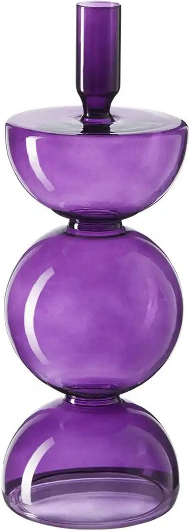 HOME STORY Kerzenständer   ¦ lila/violett ¦ Glas ¦ Maße (cm): H: 27,5  Ø: 10 Accessoires > Kerzen & Kerzenständer > Kerz...