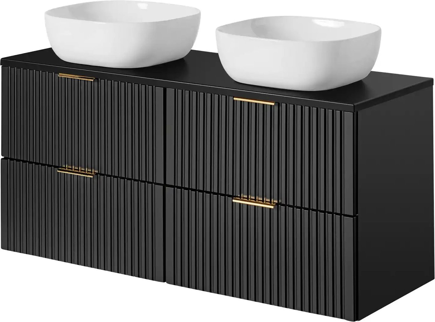 Waschtischkombination Alpsee ¦ schwarz ¦ Maße (cm): B: 120,6 H: 59,2 T: 46.5 Schränke > Badschränke > Waschbecken-unter...