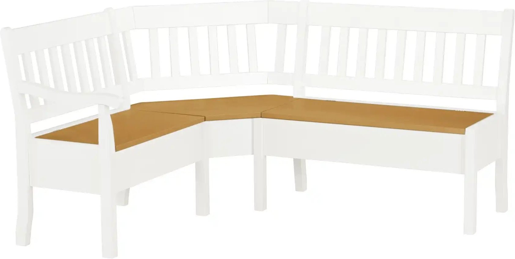 maison bleue Truhen-Eckbank massiv Bendix ¦ weiß ¦ Maße (cm): H: 93 Bänke > Eckbänke - Höffner