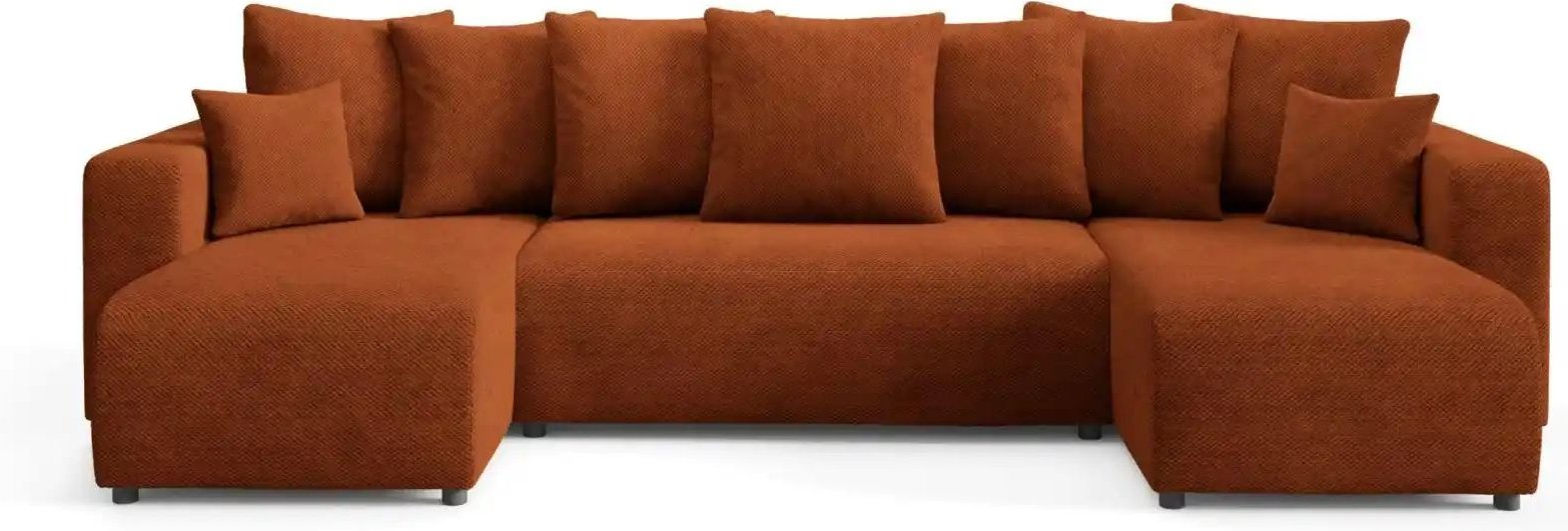 Wohnlandschaft mit Schlaffunktion Evora ¦ kupfer ¦ Maße (cm): B: 318 H: 88 Polstermöbel > Sofas > Wohnlandschaften - Höf...