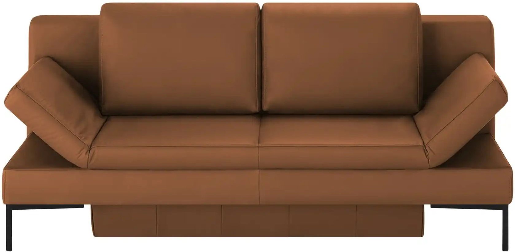 Schlafsofa mit Sitz- und Rückenfläche aus Echtleder Kenny ¦ braun ¦ Maße (cm): B: 204 H: 88 T: 91.0 Polstermöbel > Sofas...