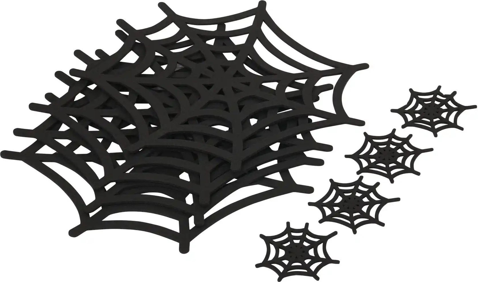 Thumbnail - Platzset Spinnennetz 4er Set ¦ schwarz ¦ Synthetik Ø: 34 Tischwäsche & Küchentextilien > Platzsets - Höffner
