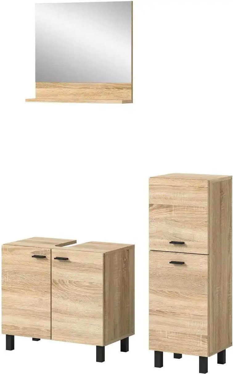 Badkombination Bostalsee ¦ holzfarben ¦ Maße (cm): B: 102 H: 186 Schränke > Badschränke > Komplett-Badkombinationen - H...