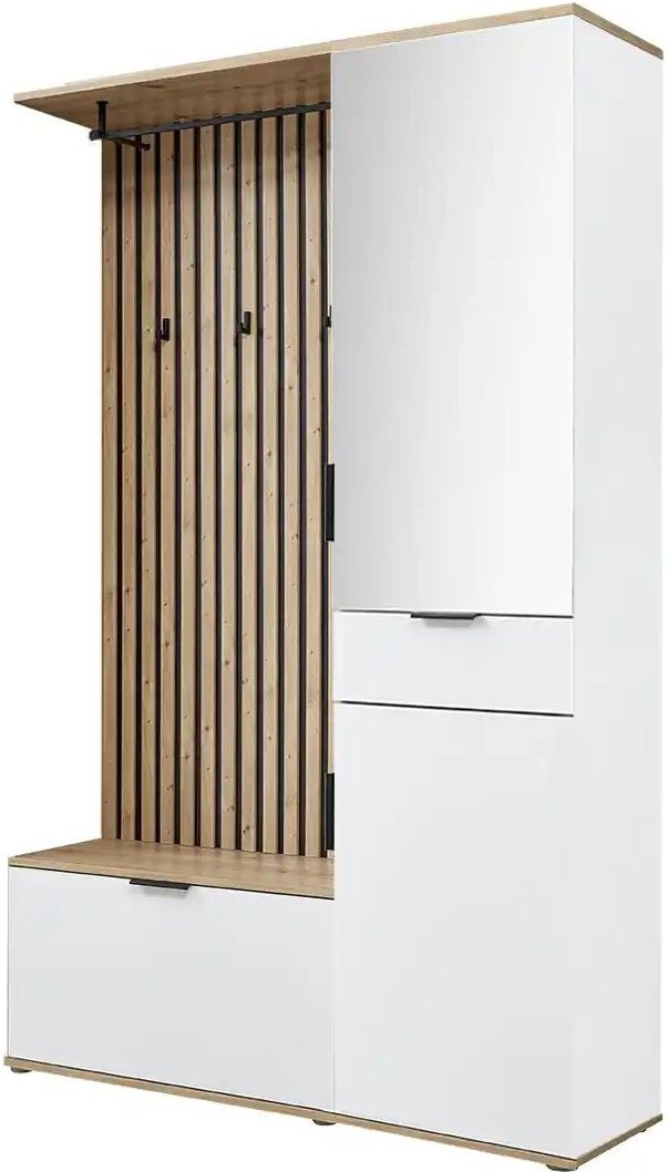 Kompaktgarderobe Rovereto ¦ weiß ¦ Maße (cm): B: 122 H: 195 T: 35.0 Garderoben & Kleiderstangen > Garderoben - Höffner