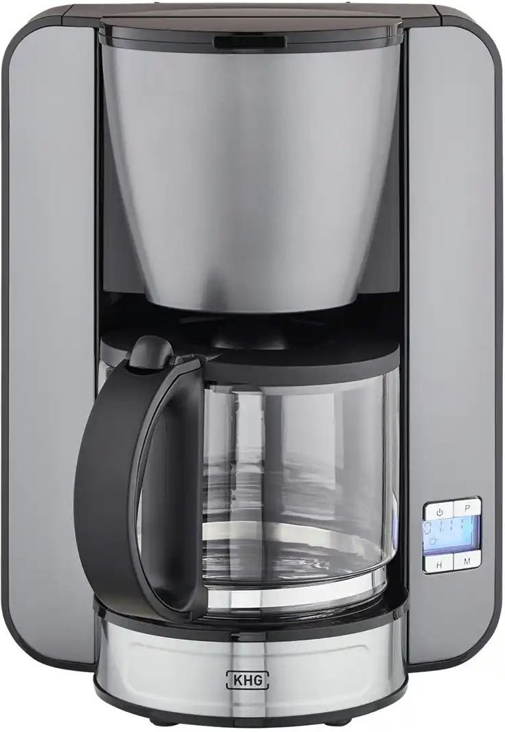 KHG Kaffeeautomat KA-124 (GE) ¦ grau ¦ Kunststoff,Glas,Metall,Edelstahl ¦ Maße (cm): B: 26 H: 33 T: 19.0 Elektrokleinge...