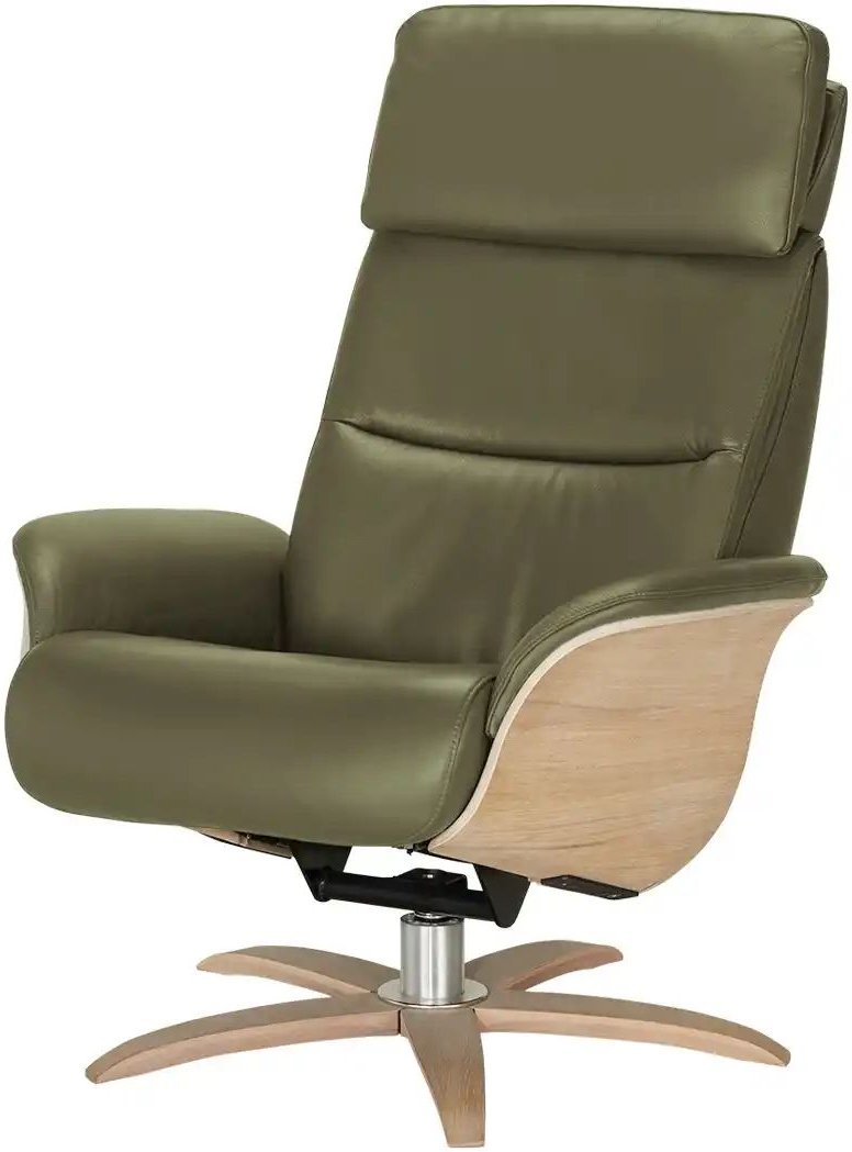 Nils Olsen Relaxsessel Leder mit Relaxfunktion Balance ¦ grün ¦ Maße (cm): B: 80 H: 112 T: 121.0 Polstermöbel > Sessel >...