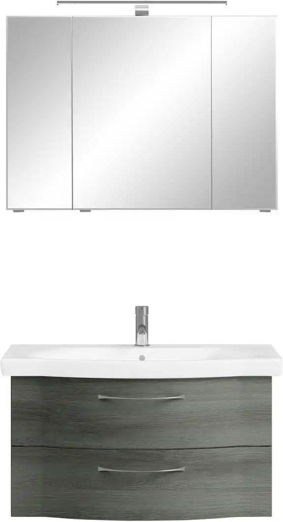 calmo Badezimmerkombination Rovana ¦ grau ¦ Maße (cm): B: 97 Schränke > Badschränke > Komplett-Badkombinationen - Höffn...