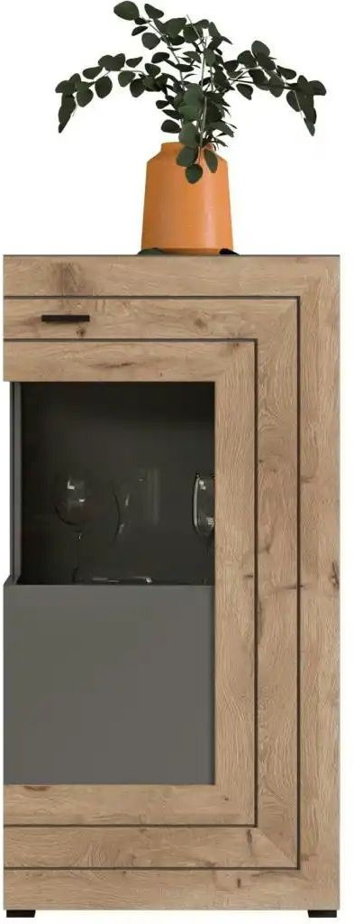 Vitrine Fosso ¦ grau ¦ Maße (cm): B: 60 H: 117 T: 37.0 Schränke > Vitrinen - Höffner