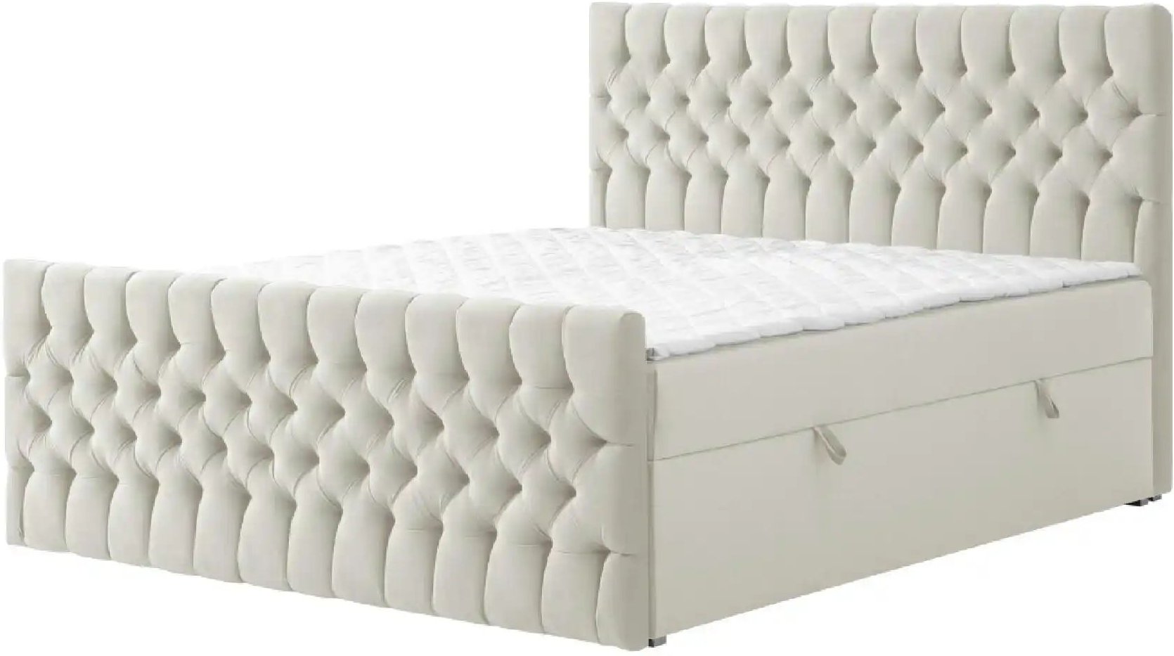 Boxbett mit Bettkasten und Fußteil Belek King ¦ beige ¦ Maße (cm): B: 140 H: 125 Betten > Komfortbetten - Höffner