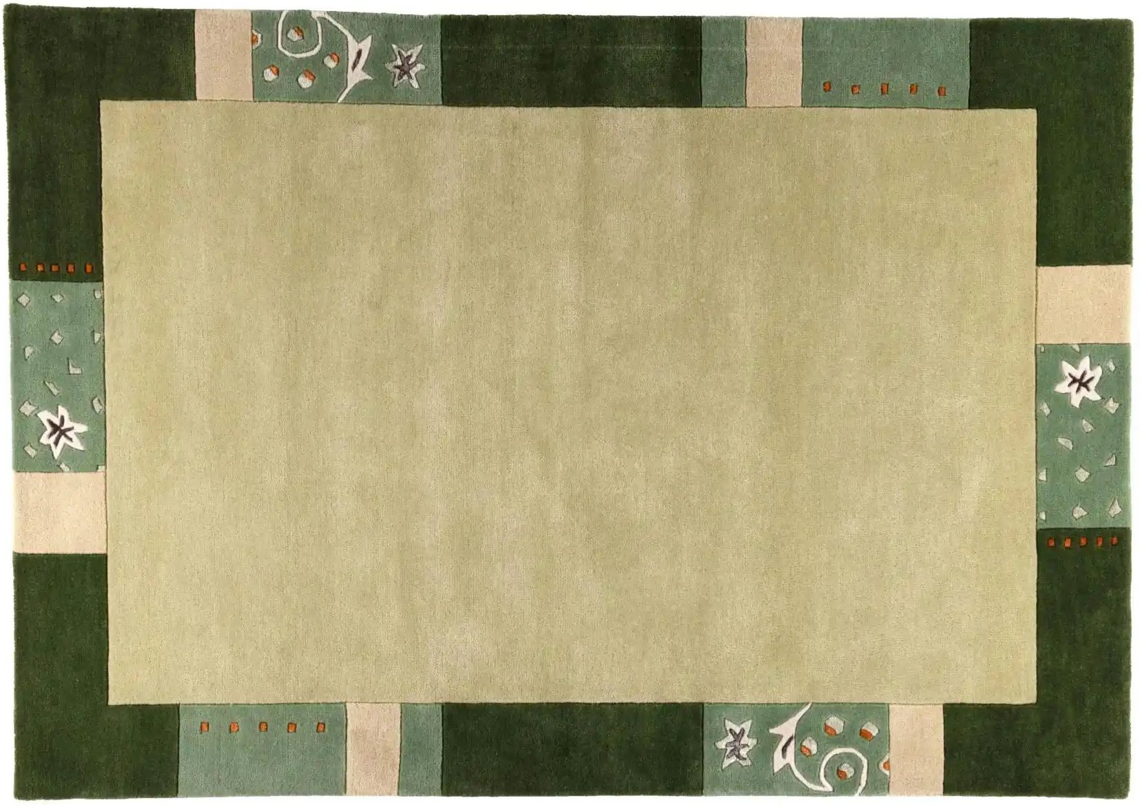 Thumbnail - THEKO Wollteppich Royal Ganges ¦ grün ¦ Viskose ¦ Maße (cm): B: 60 H: 1,3 Teppiche > Wohnteppiche - Höffner