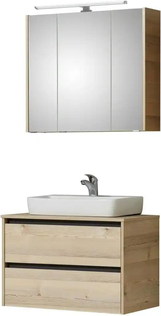 Badkombination Dillinger See ¦ holzfarben ¦ Maße (cm): B: 81 H: 200 Schränke > Badschränke > Komplett-Badkombinationen ...