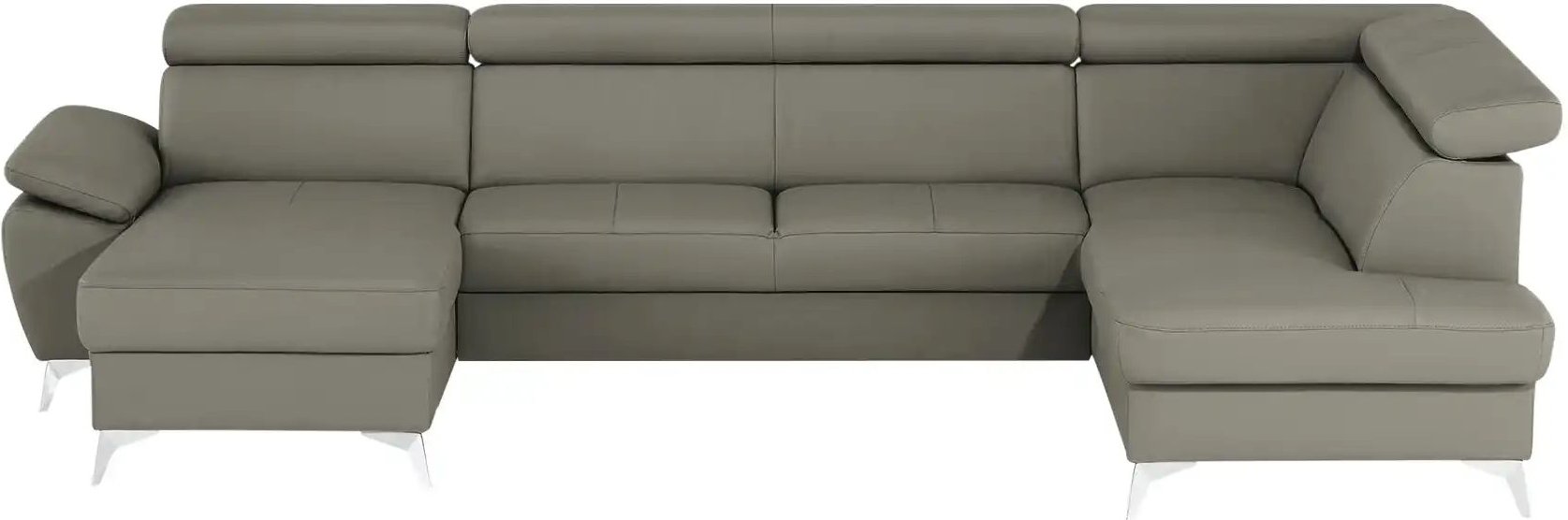 uno Wohnlandschaft mit verstellbarem Kopfteil Apollo ¦ grau ¦ Maße (cm): B: 338 H: 96 T: 210.0 Polstermöbel > Sofas > Wo...