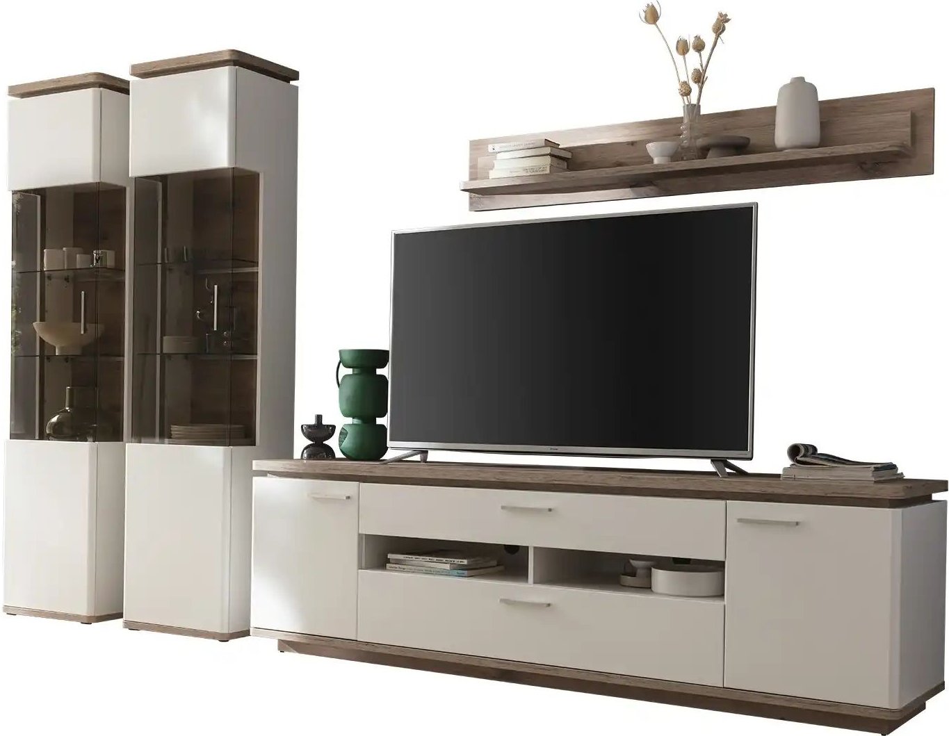 uno Wohnkombination Parez ¦ weiß ¦ Maße (cm): B: 310 H: 208 T: 50.0 Kommoden & Sideboards > Wohnwände - Höffner