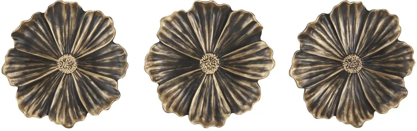 HOME STORY Wanddekoration Blume 3er Set ¦ gold ¦ Polypropylen ¦ Maße (cm): T: 3.0 Ø: 25 Accessoires > Dekoartikel - ...