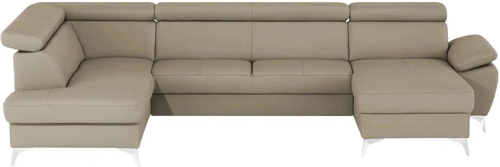 uno Wohnlandschaft mit verstellbarem Kopfteil Apollo ¦ grau ¦ Maße (cm): B: 338 H: 96 T: 210.0 Polstermöbel > Sofas > Wo...