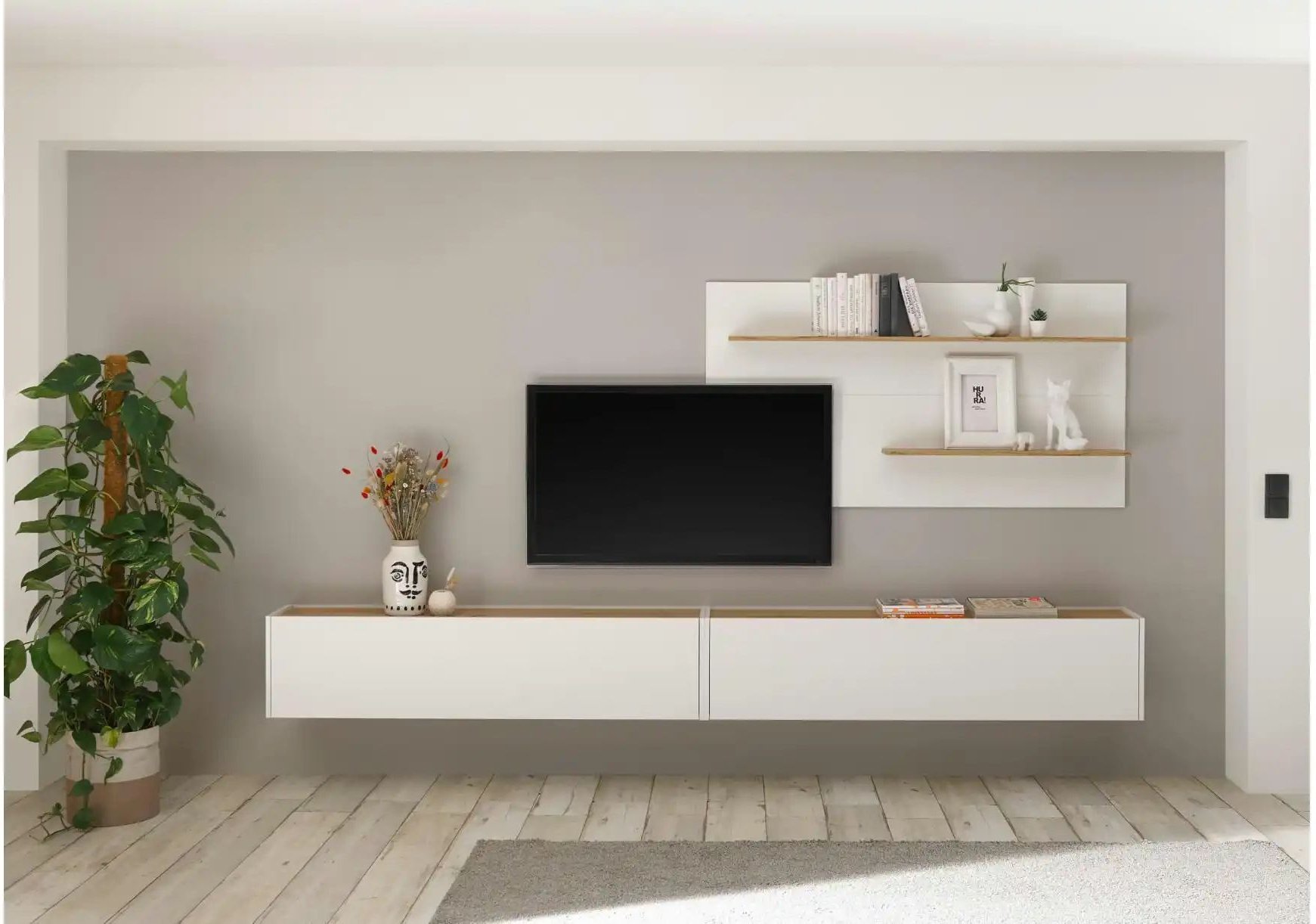 Wohnwand Cande ¦ weiß ¦ Maße (cm): B: 300 H: 180 T: 30.0 Kommoden & Sideboards > Wohnwände - Höffner