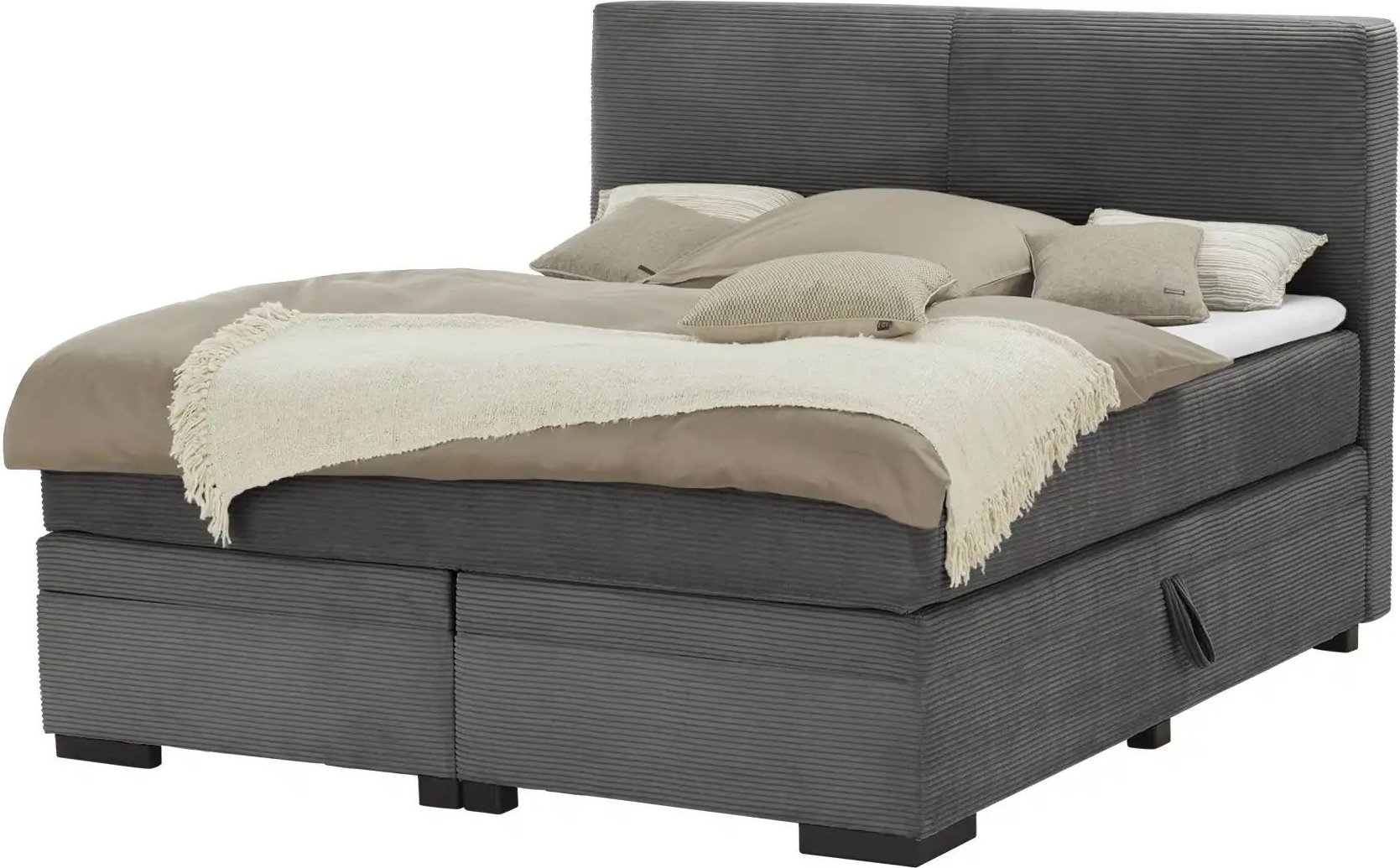 Thumbnail - Boxi Boxspringbett mit Bettkasten Boxi Classic ¦ grau ¦ Maße (cm): B: 180 H: 125 Betten > Boxspringbetten - Höffner