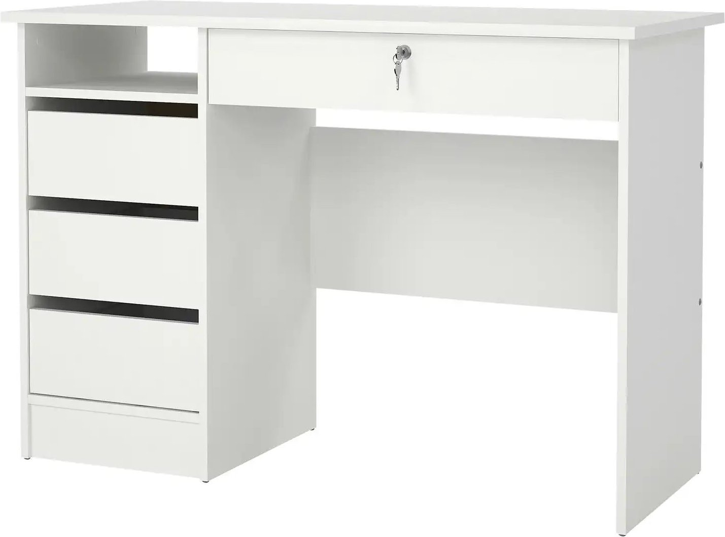 Büroschreibtisch Finow ¦ weiß ¦ Maße (cm): B: 109,3 H: 75,6 T: 48.5 Tische > Schreibtische - Höffner