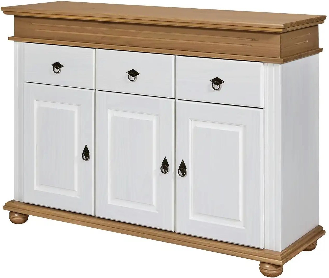 Sideboard aus Massivholz Fehmarn ¦ weiß ¦ Maße (cm): B: 141,3 H: 100 T: 46.3 Kommoden & Sideboards > Sideboards - Höffne...